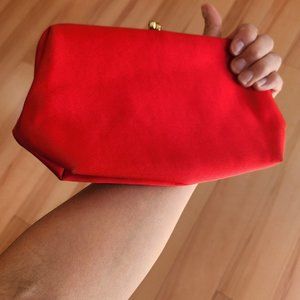 MM Satin Morris Moskowitz satin red clutch